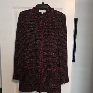 St. John Black and Red Tweed Blazer